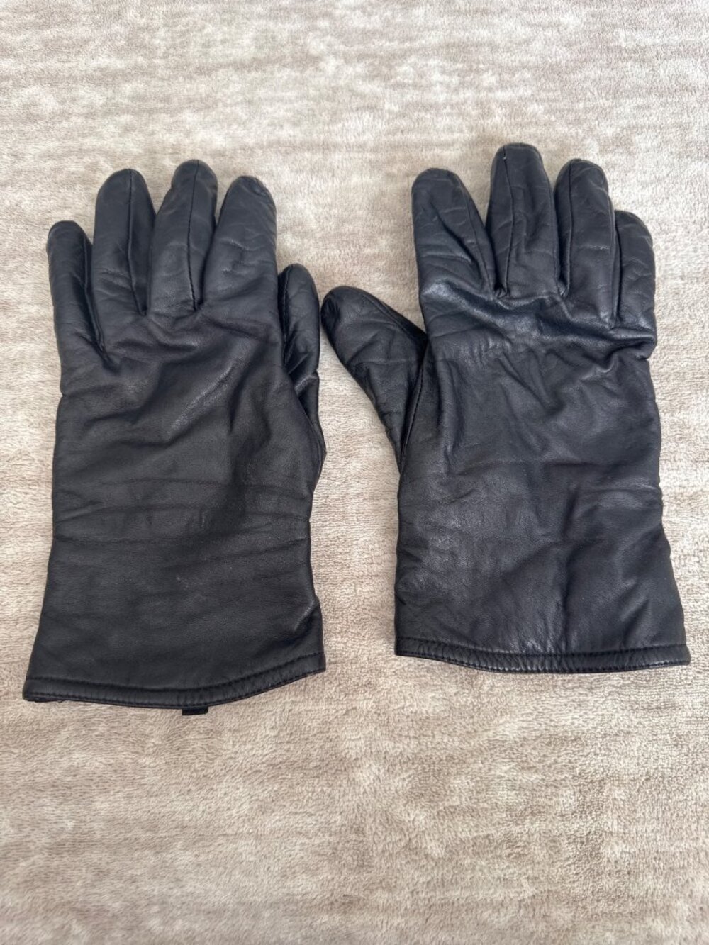 Women's Vintage Black Leather Gloves Size XL Altare